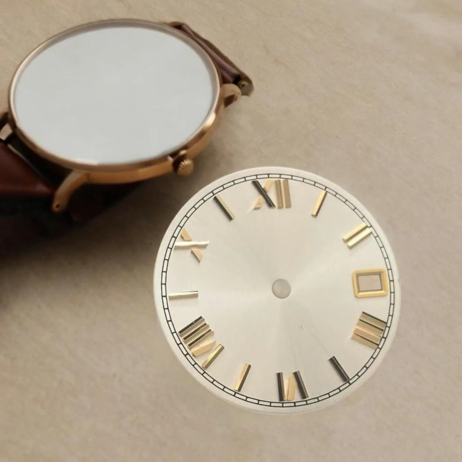 for NH35 Movement with Date neoclassical Display Classic 25mm Watch Dial 