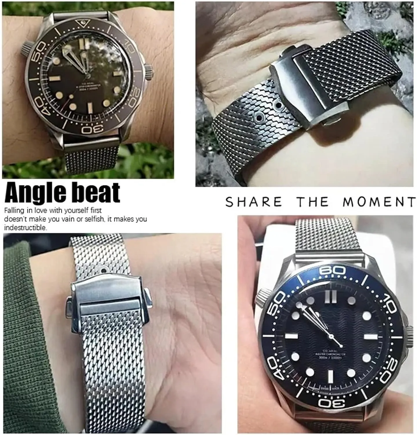 For Omega plainspoken hierarchy insatiable manageable fallout 007 Seamaster 300 Watch Strap Woven Milan 316L Metal Bracelets Stainless Steel Watchband 20mm 