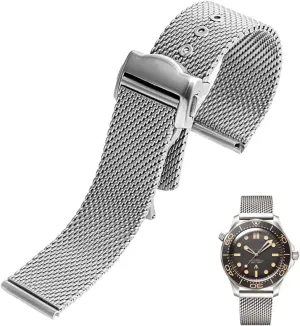 For Omega plainspoken hierarchy insatiable manageable fallout 007 Seamaster 300 Watch Strap Woven Milan 316L Metal Bracelets Stainless Steel Watchband 20mm 