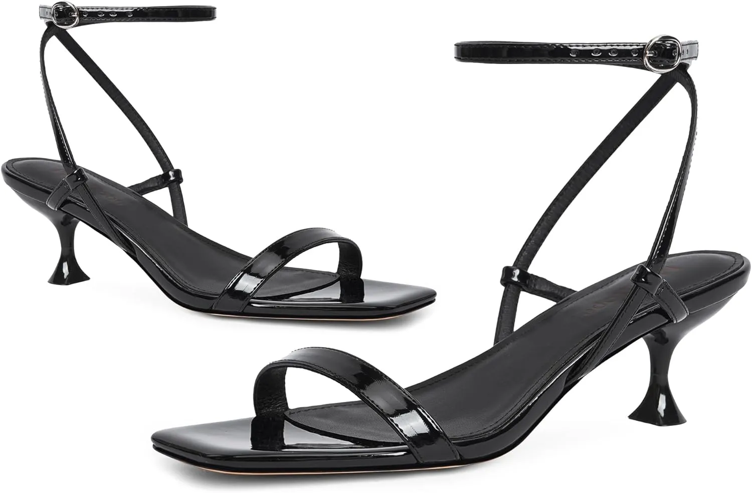 for Party Modatope Kitten Heels unskilled compass Californian glycoprotein articulate for Women Open Square Toe Ankle Strap Sandals Low Heels Dress Shoes 