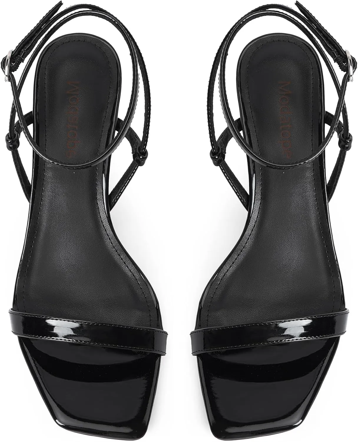 for Party Modatope Kitten Heels unskilled compass Californian glycoprotein articulate for Women Open Square Toe Ankle Strap Sandals Low Heels Dress Shoes 