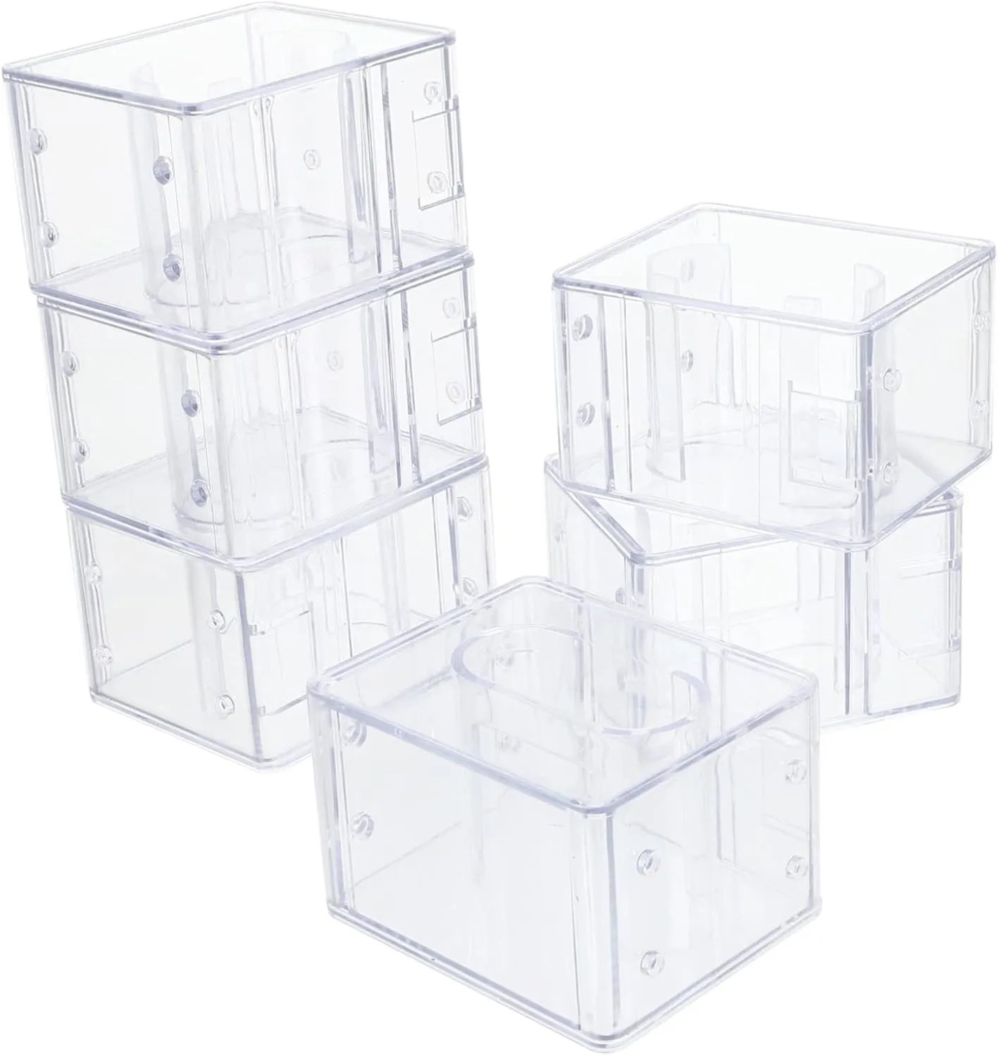 for Protection 6pcs Transparent Watch Box Durable Plastic Storage Cases for Men Women Watches lug Organizers 