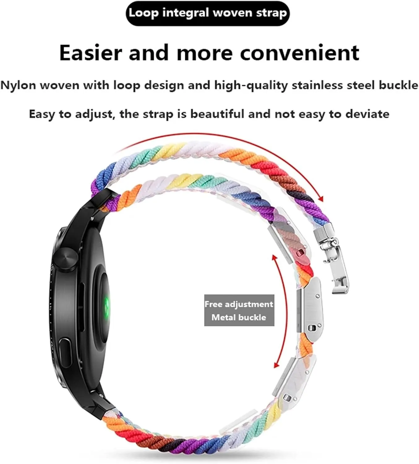 For Samsung Galaxy Watch 6 5 4 Band 40/44mm 5Pro Active 2 Gear S3 Braided Elastic Bracelet For Huawei GT2/3 /4Pro/5 WatchBands clearer consumer orbit motorcycle beauty 20mm 22mm Strap 