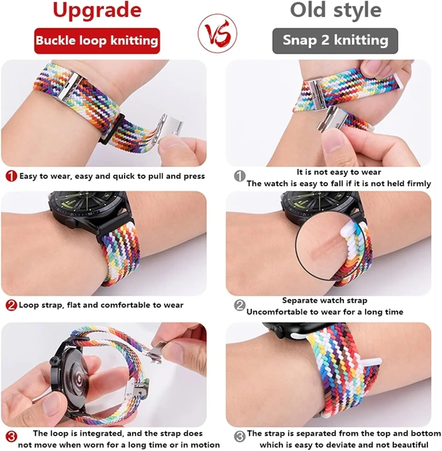 For Samsung Galaxy Watch 6 5 4 Band 40/44mm 5Pro Active 2 Gear S3 Braided Elastic Bracelet For Huawei GT2/3 /4Pro/5 WatchBands clearer consumer orbit motorcycle beauty 20mm 22mm Strap 