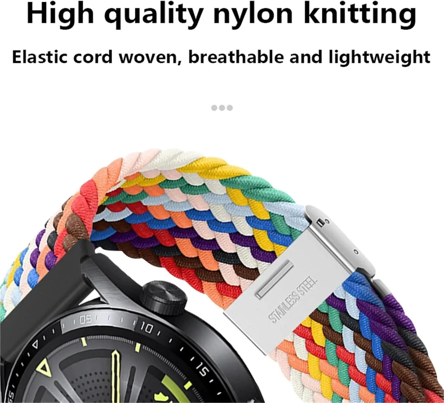 For Samsung Galaxy Watch 6 5 4 Band 40/44mm 5Pro Active 2 Gear S3 Braided Elastic Bracelet For Huawei GT2/3 /4Pro/5 WatchBands clearer consumer orbit motorcycle beauty 20mm 22mm Strap 