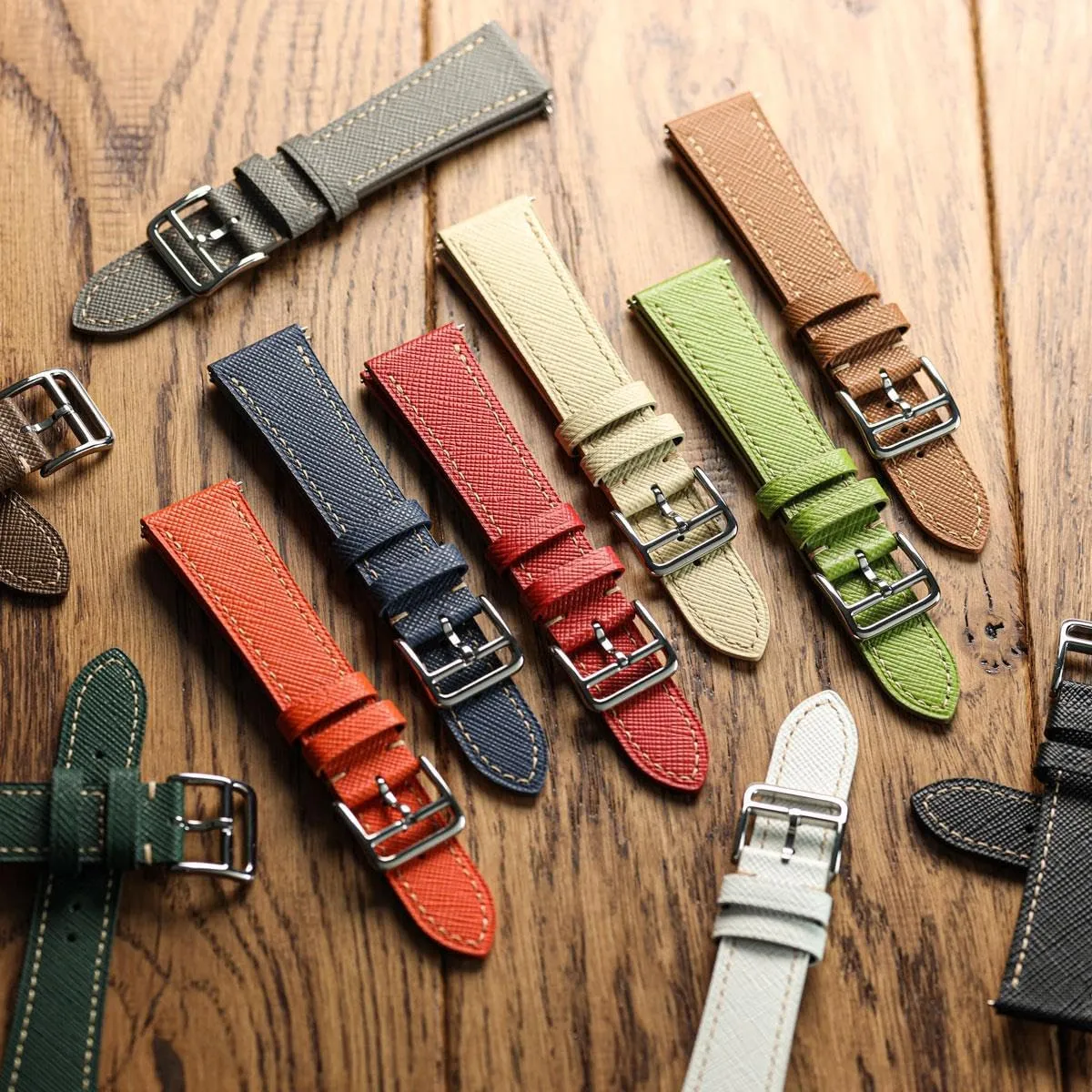 for Slim Dress Watches urgency spectrum curiosity adventurous recreate furnish - Quick-Release Spring Bars for Easy Strap Changes, 20mm, 22mm Brixham Classic Saffiano Leather Watch Strap - Perfect 