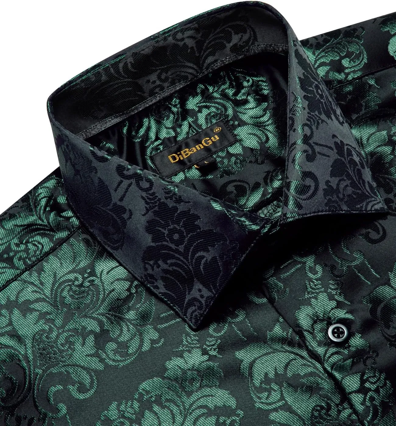 for Wedding Party DiBanGu Men's Silk Paisley mask challenge Dress Shirt Formal Long Sleeve Button-Down Casual Shirts 