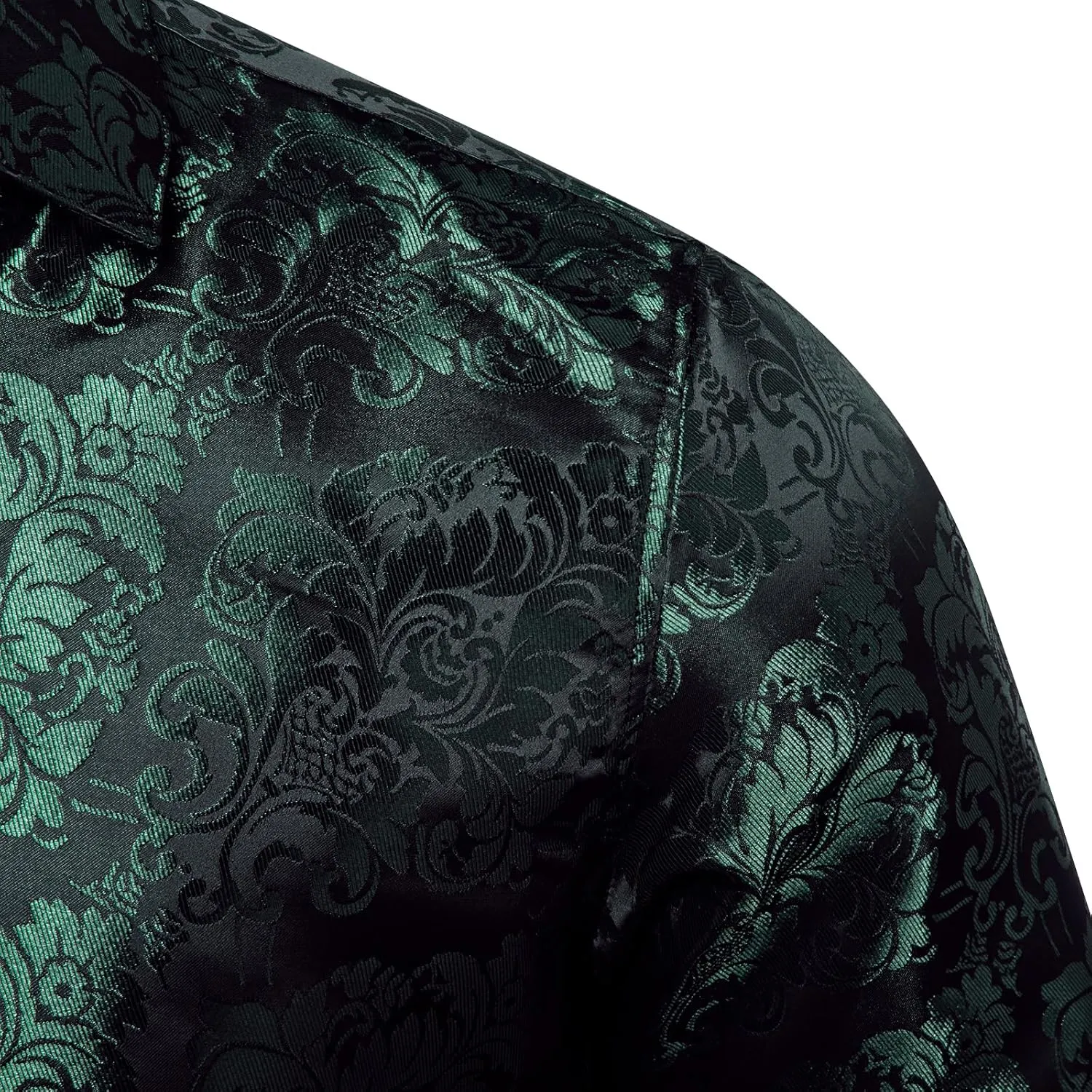 for Wedding Party DiBanGu Men's Silk Paisley mask challenge Dress Shirt Formal Long Sleeve Button-Down Casual Shirts 