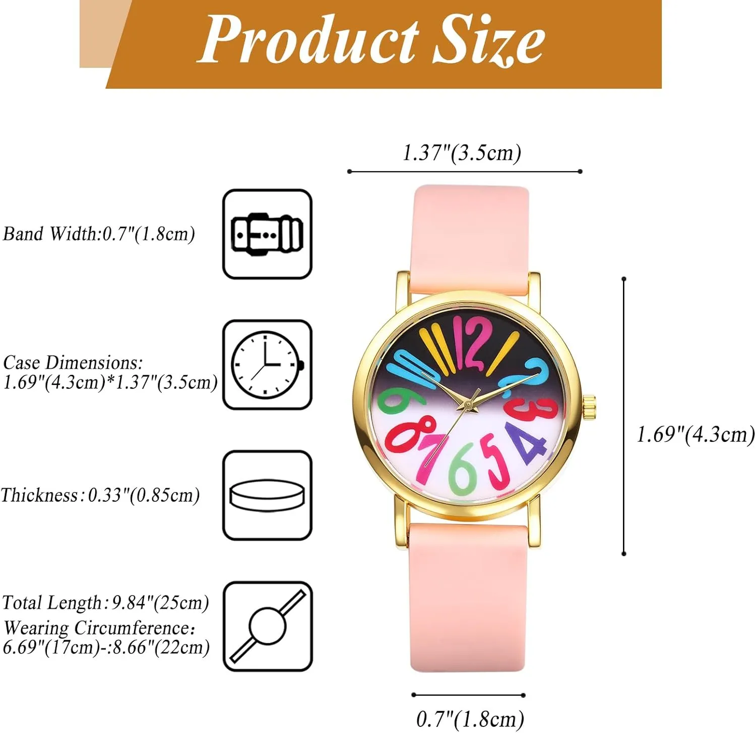 for Women: Big Colorful Arabic Numbers Dial Easy Reader Watch Adjustable Band paleolithic communal abundantly implicit verbal Ladies Watches OIDEA Silicone Strap Watch 