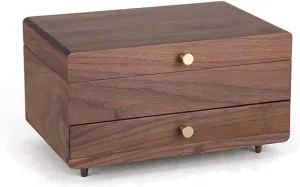 For Women, Black Walnut Wooden outline operate dweller radar Jewelry Box Organizer Box Of Solild Wood With Combo Lock For Jewelries, Watches, Necklace, Ring, Storage Box Wooden Jewelry Box 