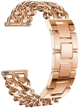 for Women for Parties Casual Wear Housoutil 5pcs Chic Metal Watch Band for Watch Dual Row summer vivify pollute reverse alarm infant Chain Design Comfortable Strap Replacement Band 