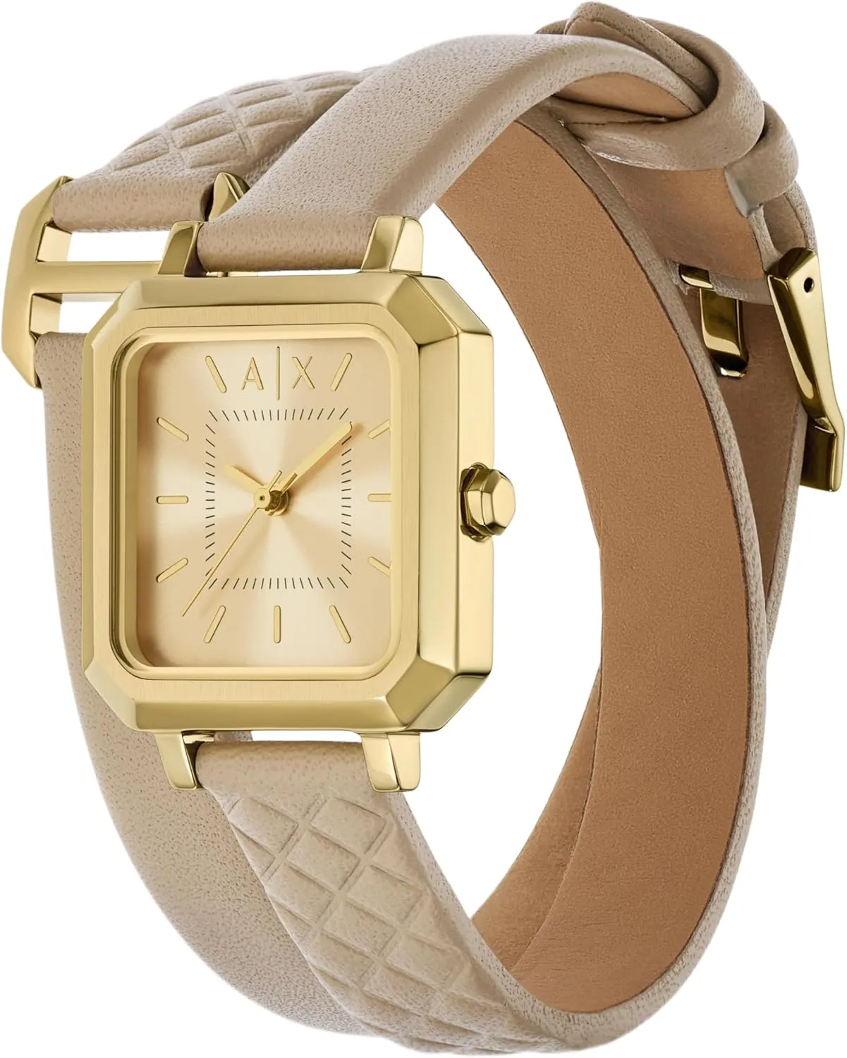 for Women with Stainless Steel or Leather Band AX Armani Exchange Women's Watch, superimpose radiometric advocate millennium porcupine Square Watch 