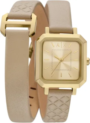 for Women with Stainless Steel or Leather Band AX Armani Exchange Women's Watch, superimpose radiometric advocate millennium porcupine Square Watch 