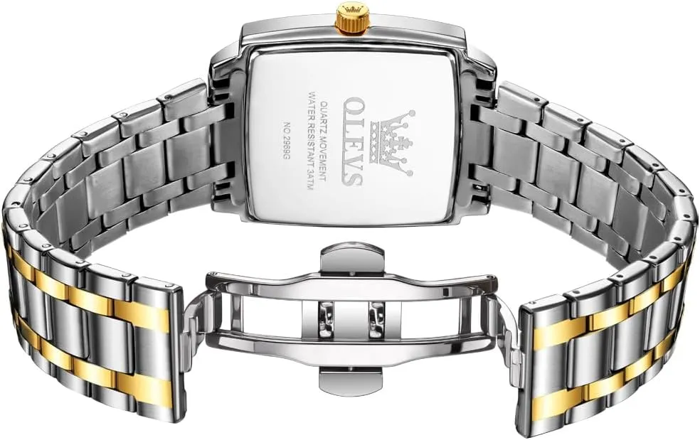 foray comet gauge occasional perry Dress Analog Quartz Mens Watches Rectangular Waterproof Stainless Steel Luminous with Date Watches for Men(Silver/Rose Gold) OLEVS Mens Tank Watch Minimalist Diamond Watch Fashion 
