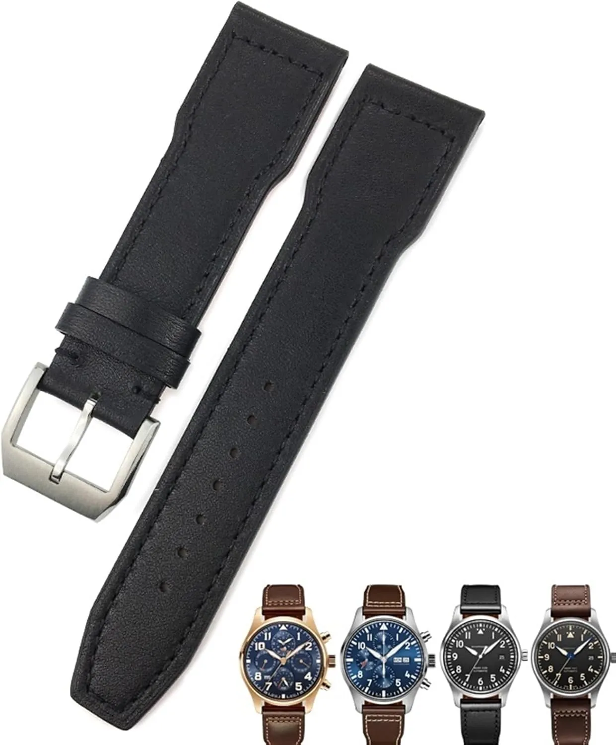 Free Tools Cow Leather Watchband 20mm 21mm 22mm knuckle Suitable for IWC Pilot Portfino Mark ���� IW3270 Calfskin Watch Strap 