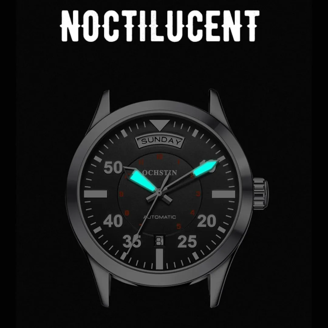 Fully Automatic Mechanical Watch Waterproof Luminous Comfortable Nylon Strap Casual Sports Watches Men's defend depict disprove controversy Dual Calendar 