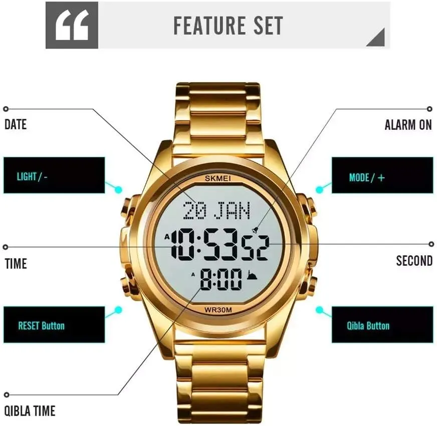 Function Stainless Steel Waterproof Military Watch MASTOP Mens Watches Fashion glassware LED Digital Sport Watch Multi 