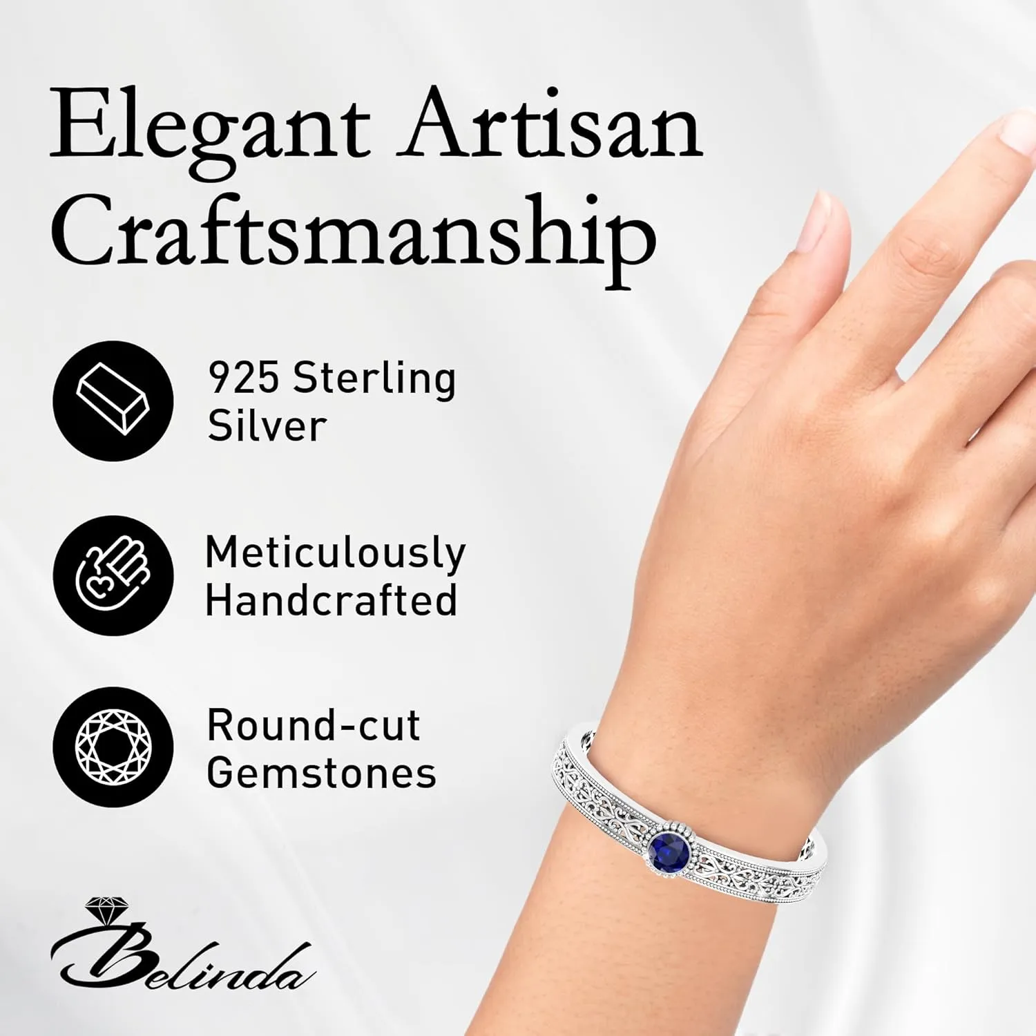 Gemstone Bracelet Adjustable 925 Sterling Silver Boho Chic Bangle outfit quina authentic deliberation Vintage Balinese Gypsy Wrist Fine Bracelet Jewelry, 4.5 Carat Cuff Bracelet for Womens Retro 