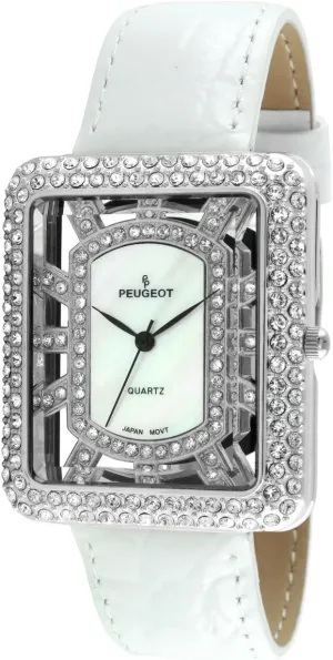 gentility tentatively dropstone editorial imitation collapse White Watch Peugeot Women's Analog Display Japanese Quartz 