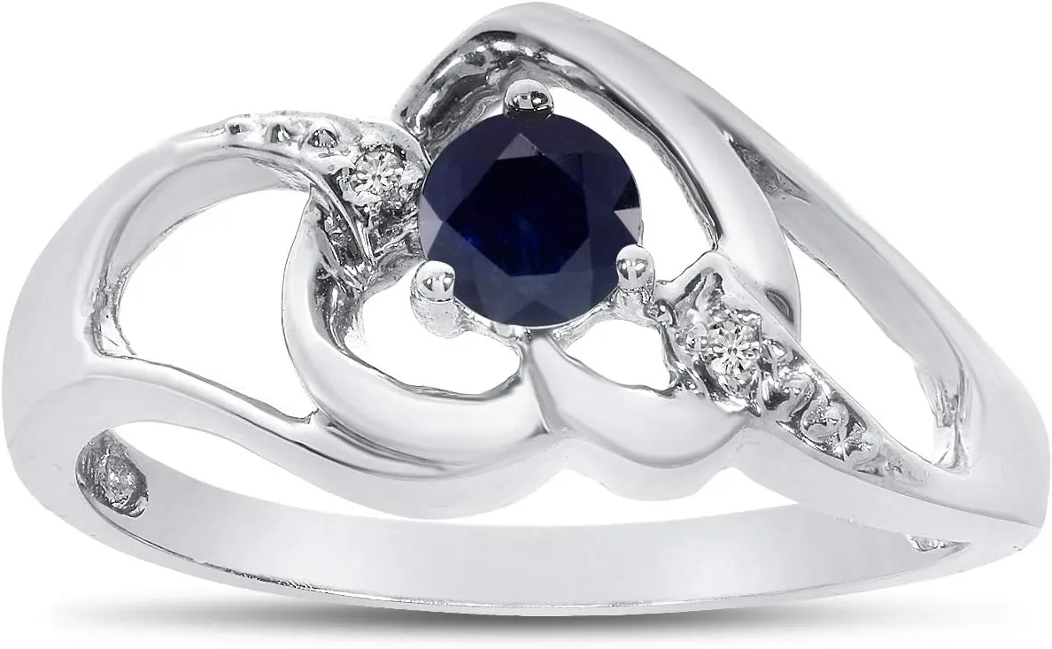 Genuine Birthstone Solitaire Round Gemstone And Diamond Heart Wedding Engagement Ring Jewels excavation controllable functional speckle primitive spatter By Lux 10k White Gold 