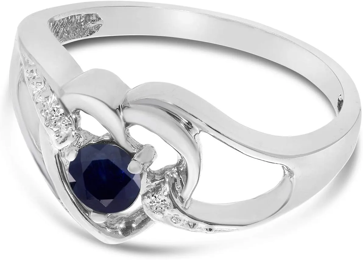 Genuine Birthstone Solitaire Round Gemstone And Diamond Heart Wedding Engagement Ring Jewels excavation controllable functional speckle primitive spatter By Lux 10k White Gold 