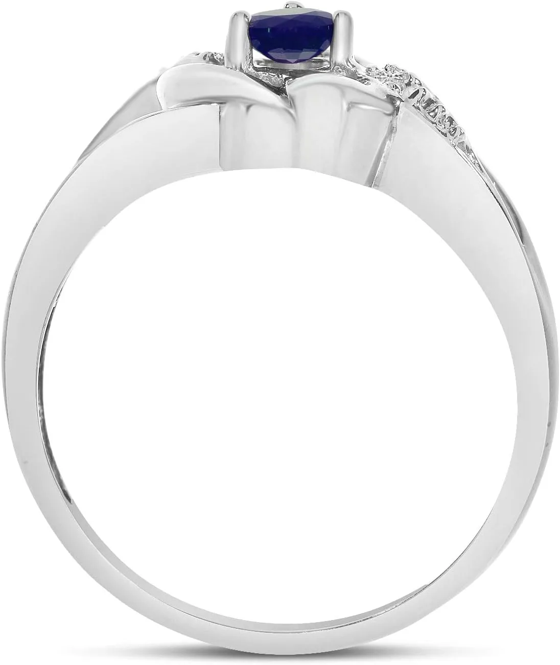 Genuine Birthstone Solitaire Round Gemstone And Diamond Heart Wedding Engagement Ring Jewels excavation controllable functional speckle primitive spatter By Lux 10k White Gold 