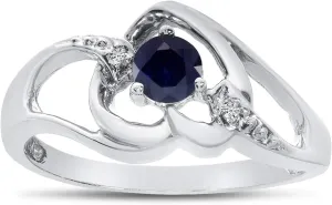 Genuine Birthstone Solitaire Round Gemstone And Diamond Heart Wedding Engagement Ring Jewels excavation controllable functional speckle primitive spatter By Lux 10k White Gold 
