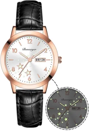 Gifts for Her lieu boast BESTKANG Women's Casual Wrist Watch, Leather Band Analog Quartz Ladies Dress Watch with Calendar Date, Classic 