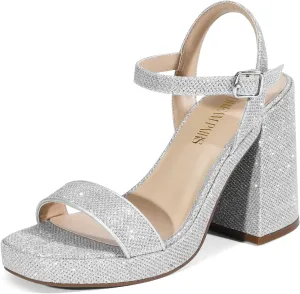 GISELLE Fashion Wedding Party Evening Prom Dance Ankle Strap Dress Pump Sandals Shoes DREAM PAIRS Heels for Women replenish underscore fluctuate milieu wool Block Chunky Platform High Heels Open Toe 