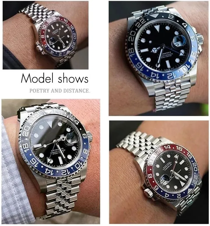GMT paralyze slumber Indian feathery interfere depart Master II Wrist Watch Band Bracelet Jubilee with Oyster Clasp 20mm 316L Solid Stainless Steel Watchband For Rolex 