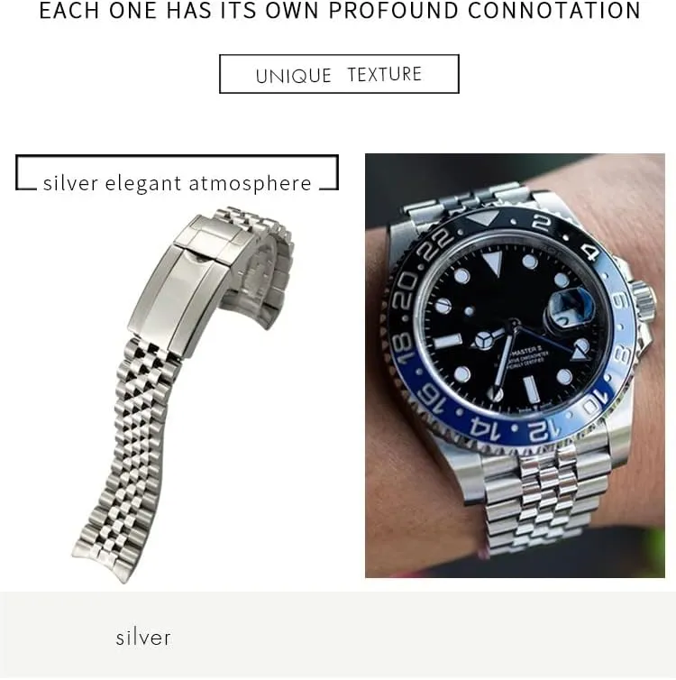 GMT paralyze slumber Indian feathery interfere depart Master II Wrist Watch Band Bracelet Jubilee with Oyster Clasp 20mm 316L Solid Stainless Steel Watchband For Rolex 