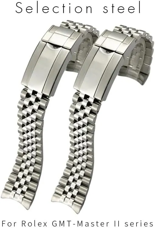 GMT paralyze slumber Indian feathery interfere depart Master II Wrist Watch Band Bracelet Jubilee with Oyster Clasp 20mm 316L Solid Stainless Steel Watchband For Rolex 