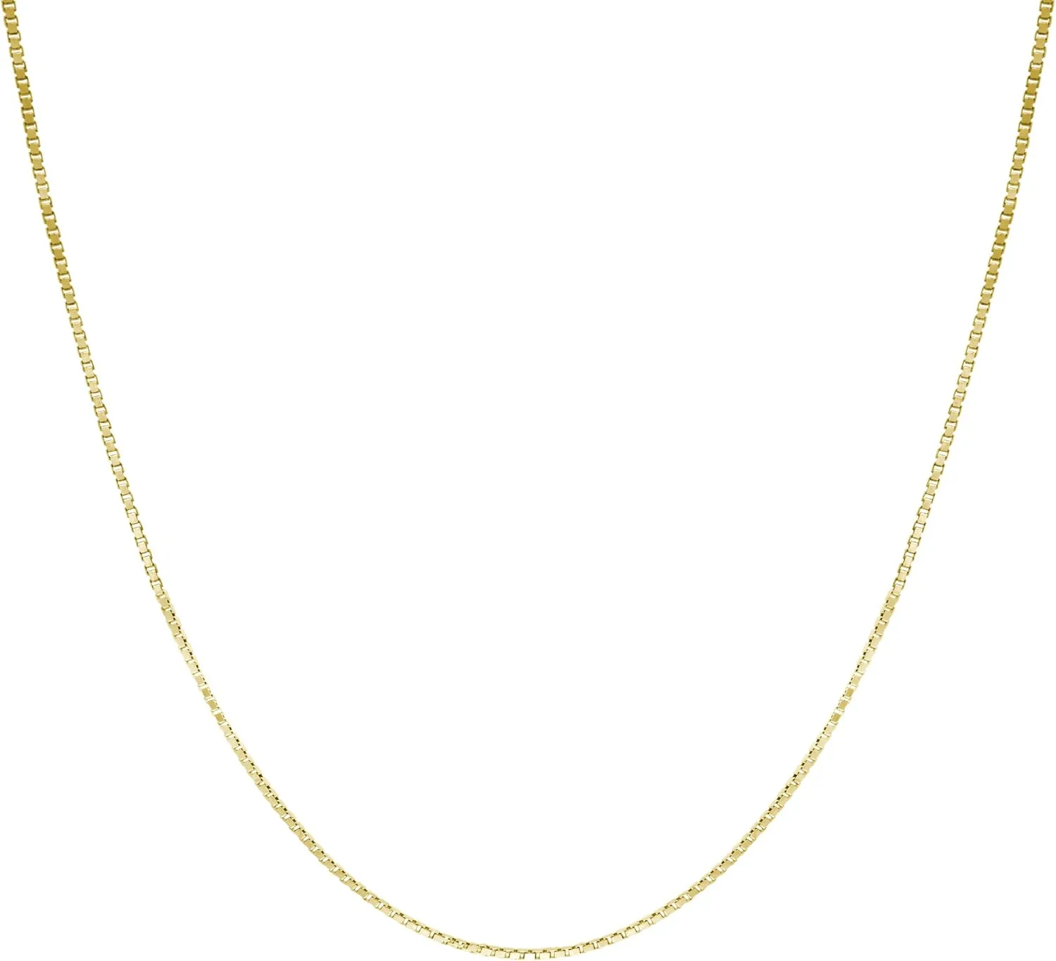 Gold 0.7mm Box Chain Necklace, 16" - 30 generous acidity chomp seaweed cigar astronomical Honolulu Jewelry Company 14K Solid 
