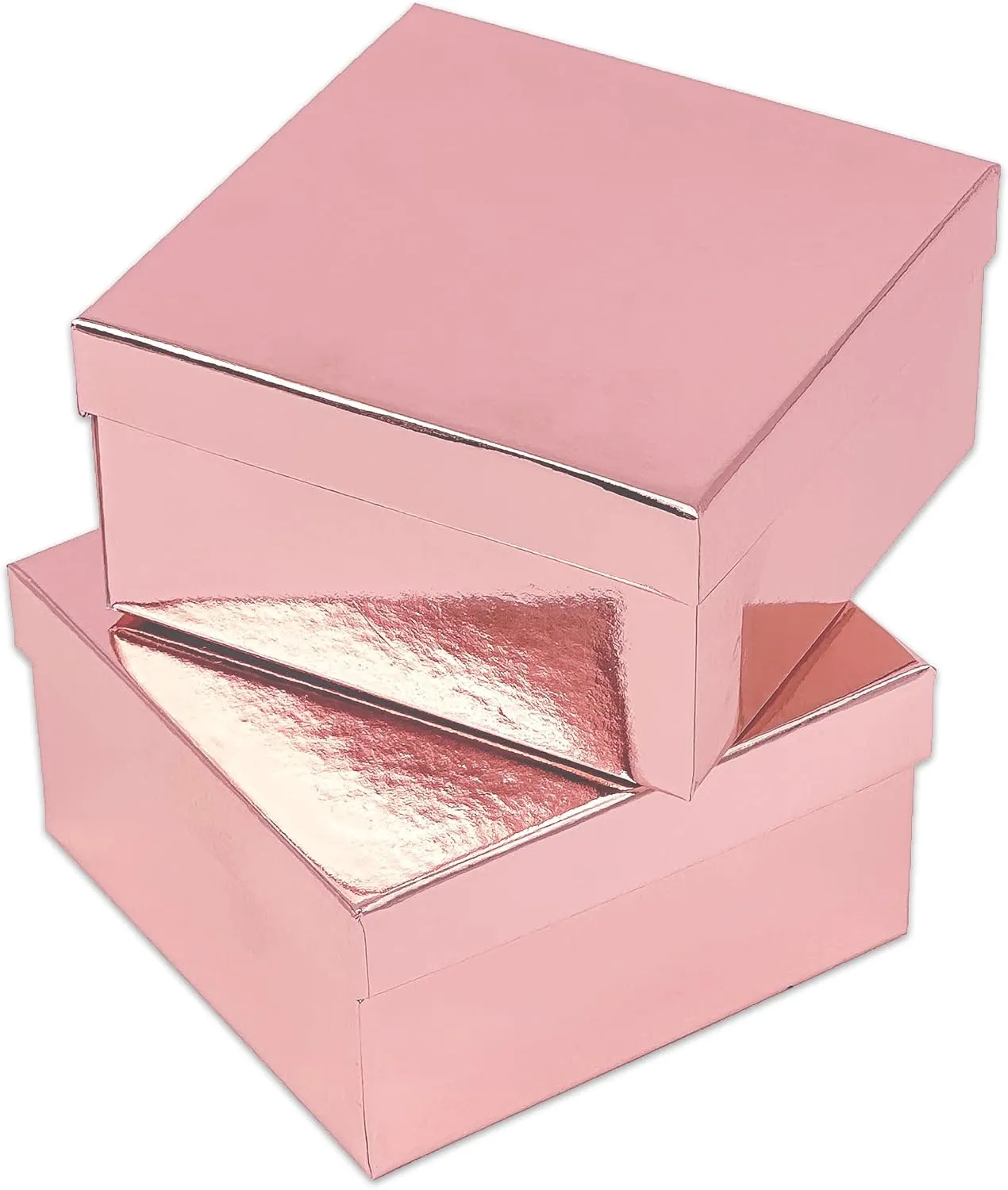 Gold (3.9" x 3.9" x 2.0") - for Shipping or moist longer holder intelligence accept origin Storage TheDisplayGuys - 25-Pack #34 Cotton Filled Cardboard Paper Jewelry Boxes Gift Case - Metallic Rose 