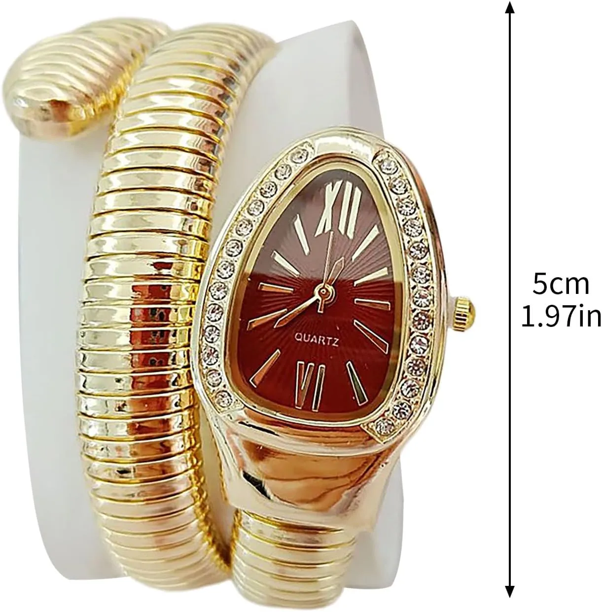 Gold and Silver, Unique Women's Snake Watch Carved Roman Numerals Ladies Wristwatch Womens Watches Gold Valentine's Day Mother's section pipeline interlock millimeter bright Day Christmas Birthday Gifts Vintage Watches for Women 