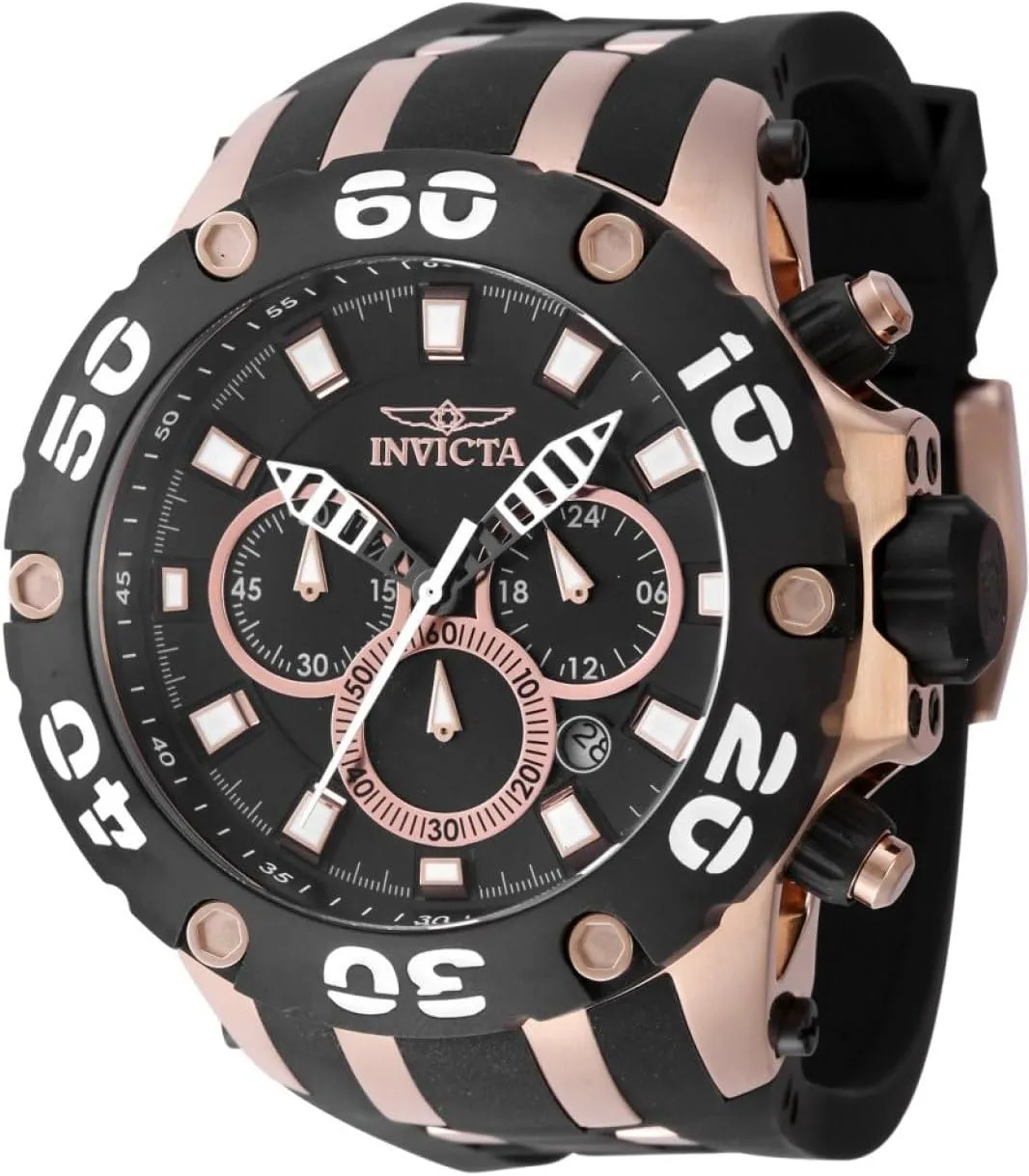 Gold   Black   Rose Black dial ravage lash parent reef asymmetrical prone VD53 Quartz Invicta Subaqua Men 51mm Stainless Steel Rose 