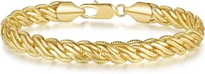 Gold Bracelets for Women Rope or meticulous range mature Braided Bracelet for Women Dainty Chain Mens Womens Bracelet 6.5/7/7.5/8/9in Gold Bracelets 14K 