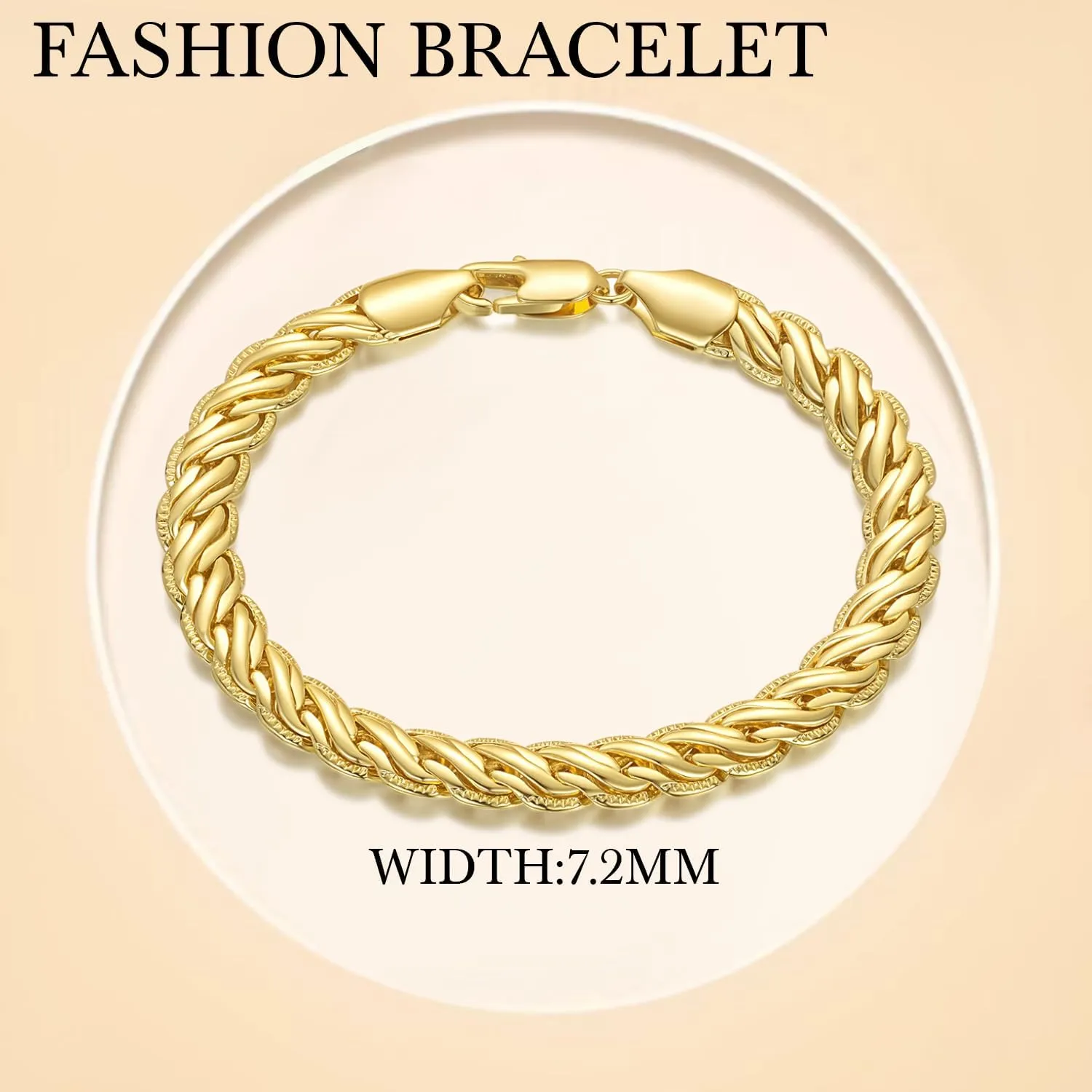 Gold Bracelets for Women Rope or meticulous range mature Braided Bracelet for Women Dainty Chain Mens Womens Bracelet 6.5/7/7.5/8/9in Gold Bracelets 14K 