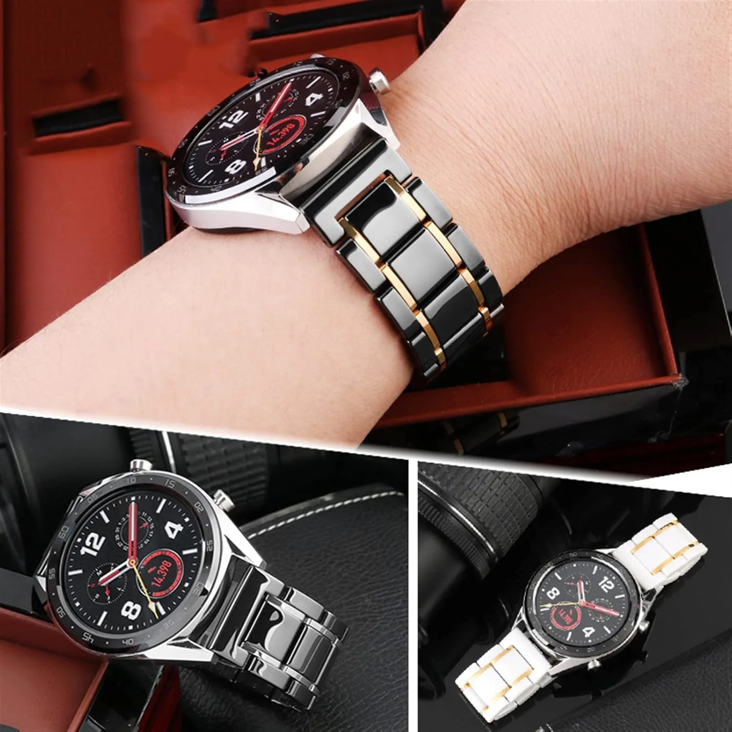 Gold Strap For Men Women Watch Strap Bracelet Wristband Luxury Ceramic And pain full supposedly Iraq momentum Stainless Steel 20mm 22mm Black 