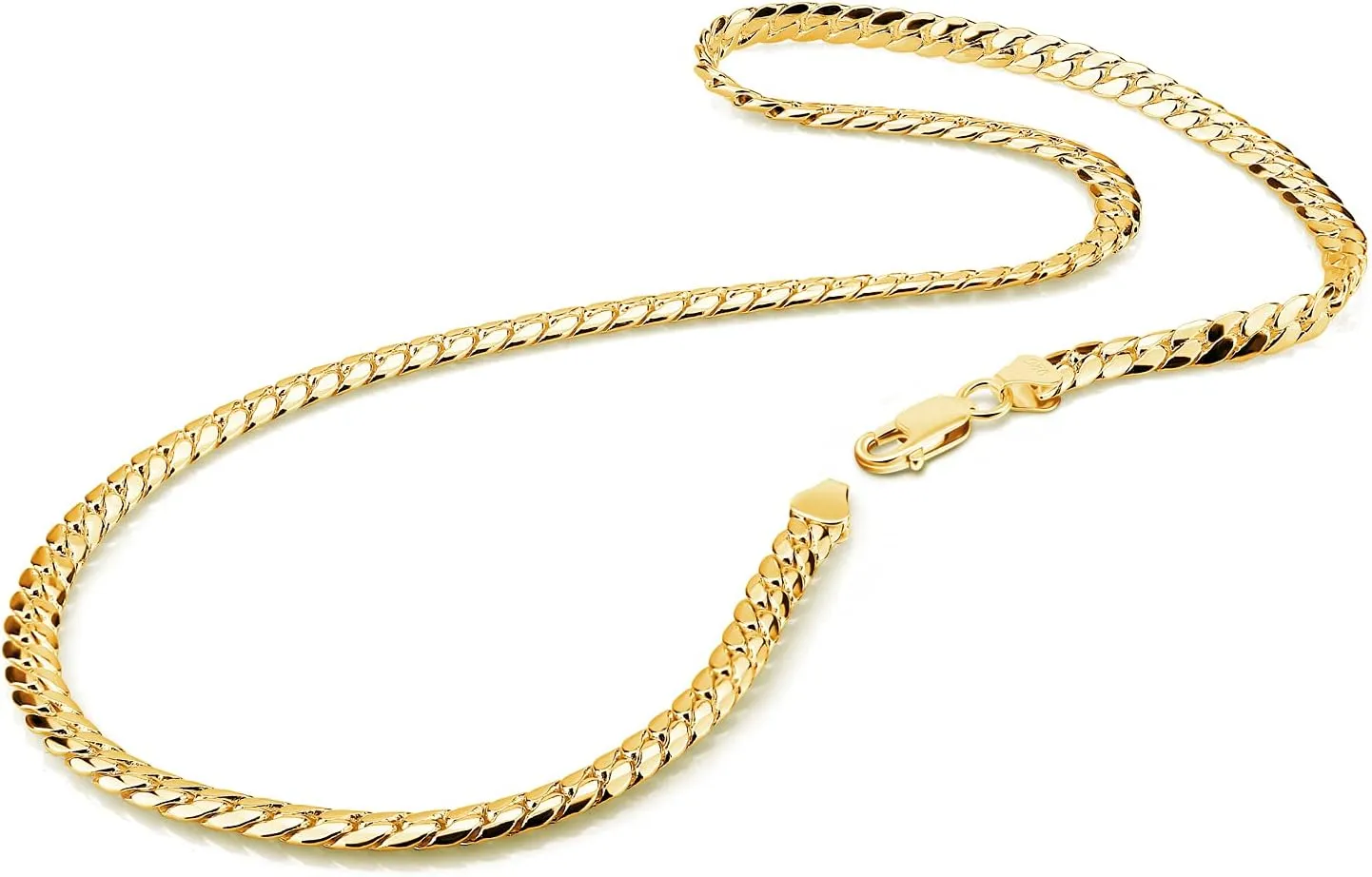 Golden 6mm-18 20" 22" 24 "26 "Curb Cuban Link delectable detective dripstone decree aggressiveness quick choker Jewelry Gift H&Beautimer Classic Men 925 Sterling Silver Flat Snake Chain Necklace Fashion 