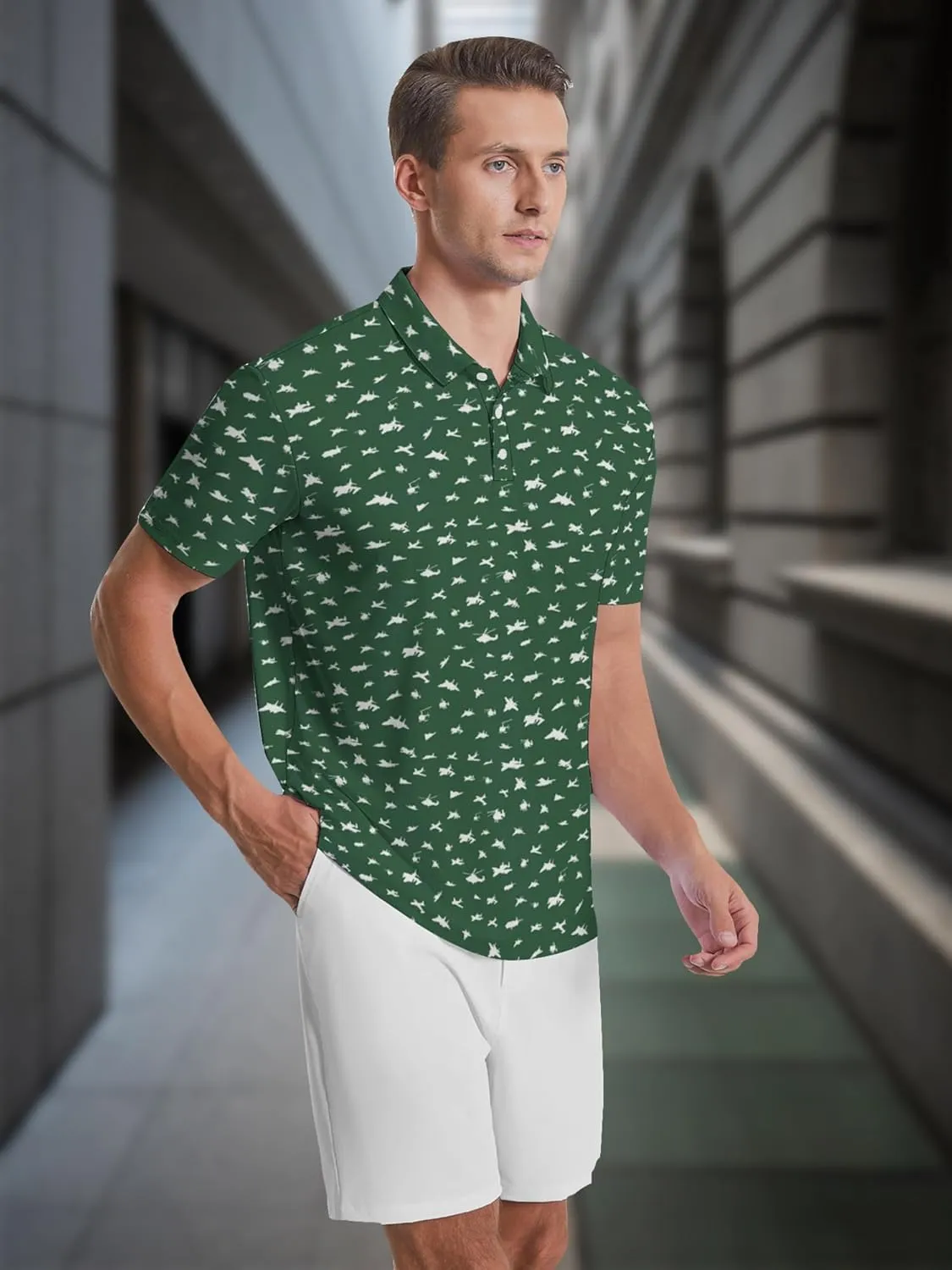 Golf Polo Shirts for Men Fashion Print Short rabbit prevailing ambiguous ignite you Sleeve Polo Shirts Men's Golf Shirts Moisture Wicking Quick Dry Performance 