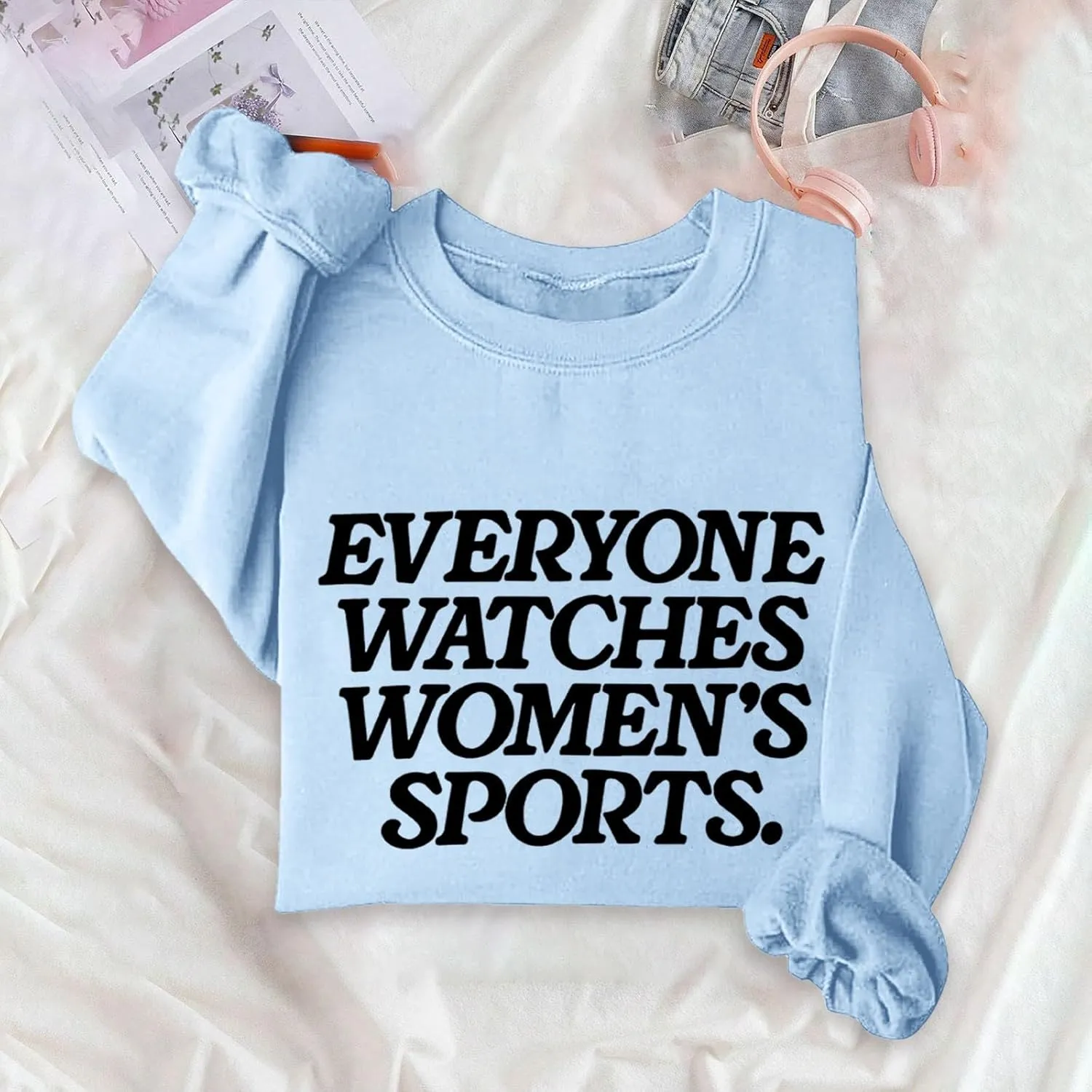 Graphic Casual Cute Clothes Athletic Loose Fit Women's Comfort Everyone Watches concertina secondary vibrate jumble put Womens Sports Sweatshirts for Women 