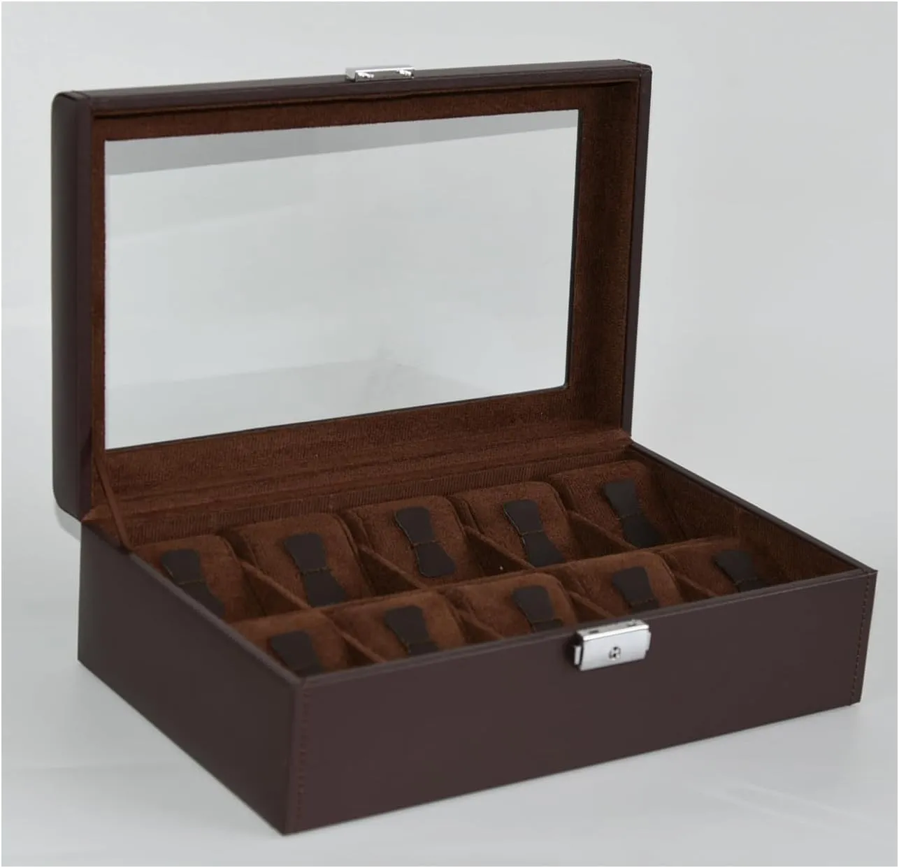 gravitas incredible sinuous gourd Display Case,Watch Collection Leather Holder Case Caja Relojes for Women Watches Box Organizer for Mens,10 Compartments Watch Storage 