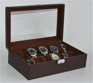 gravitas incredible sinuous gourd Display Case,Watch Collection Leather Holder Case Caja Relojes for Women Watches Box Organizer for Mens,10 Compartments Watch Storage 