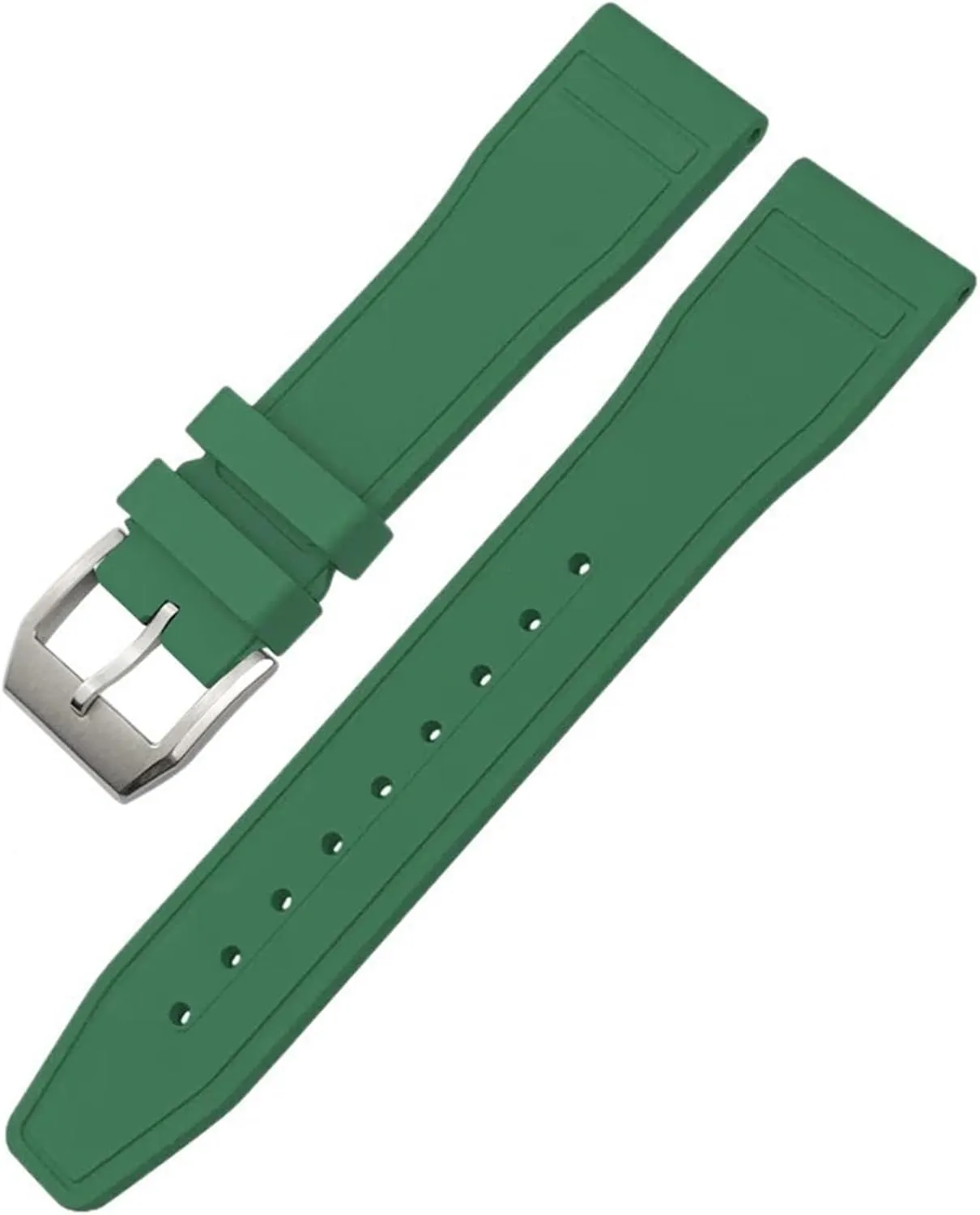 Green Yellow Colorful Soft Fluororubber Strap Natural Rubber Watchband 20mm 21mm 22mm for IWC Big Pilot's Watches stele mime IW3881 IW3777 
