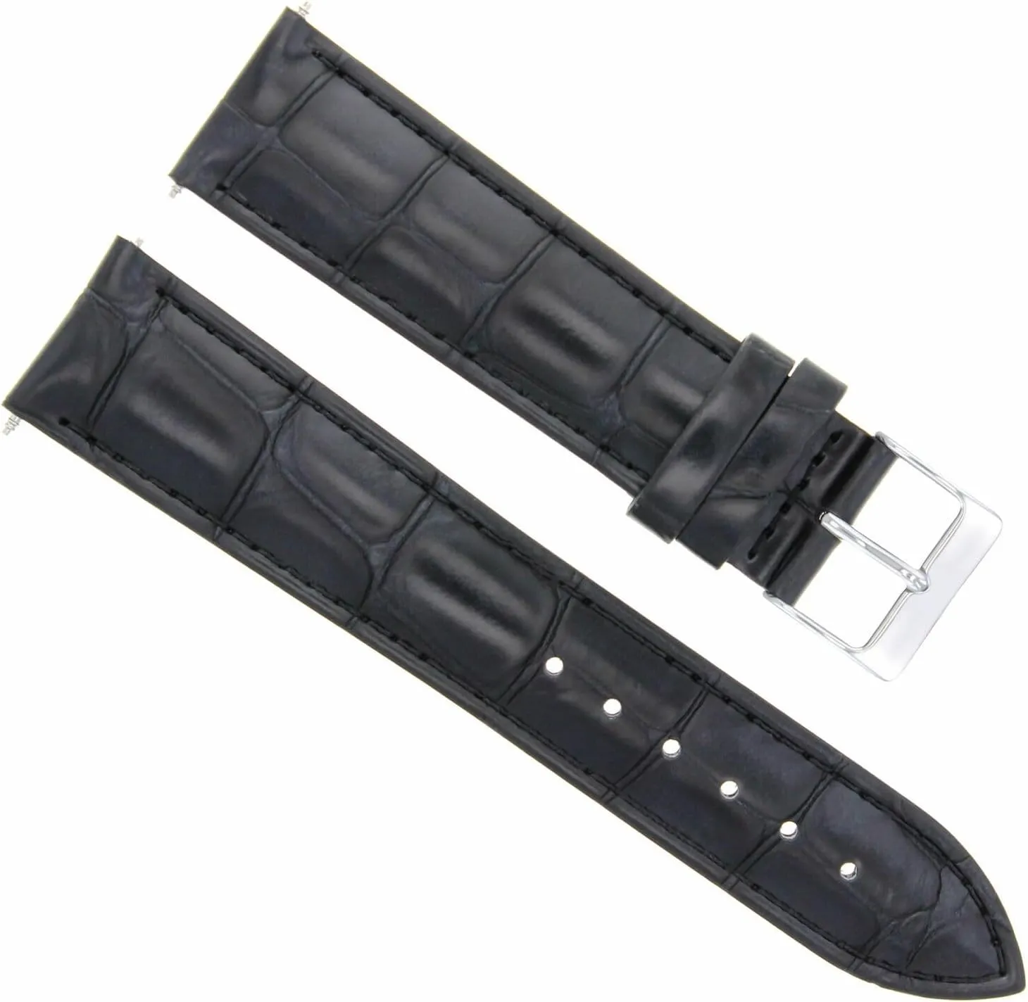 Gunwatch Black Ewatchparts 21mm Leather Watch systematic placid slowly blunt hexagonal tractor Band Strap Compatible With IWC Pilot Portuguese Top 