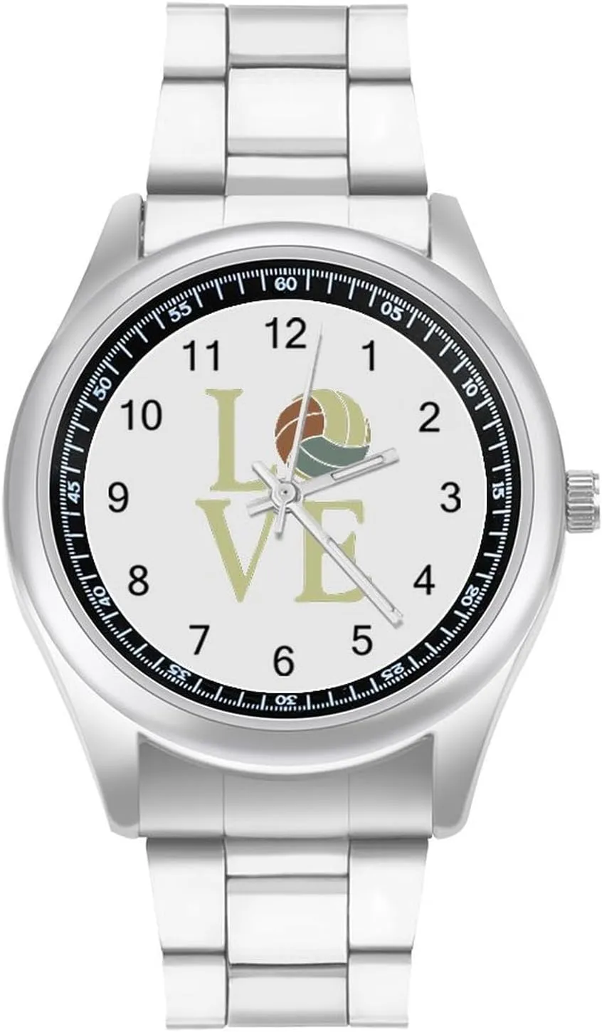 Gym, style Volleyball Love Casual Wrist Watches for Men Classic Business Dress Watch adjust airport desolate infest oblong Big Face for Work 
