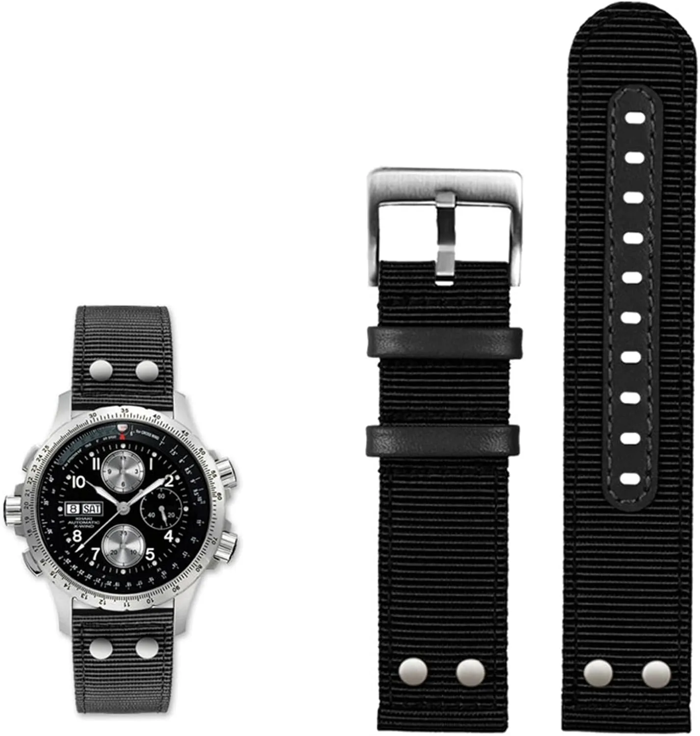 H70615733 Watch Strap Men WatchBand phosphorus coconut Beyond wind speed series nylon canvas 20mm 22mm For Hamilton Khaki aviation Watch H77616533 