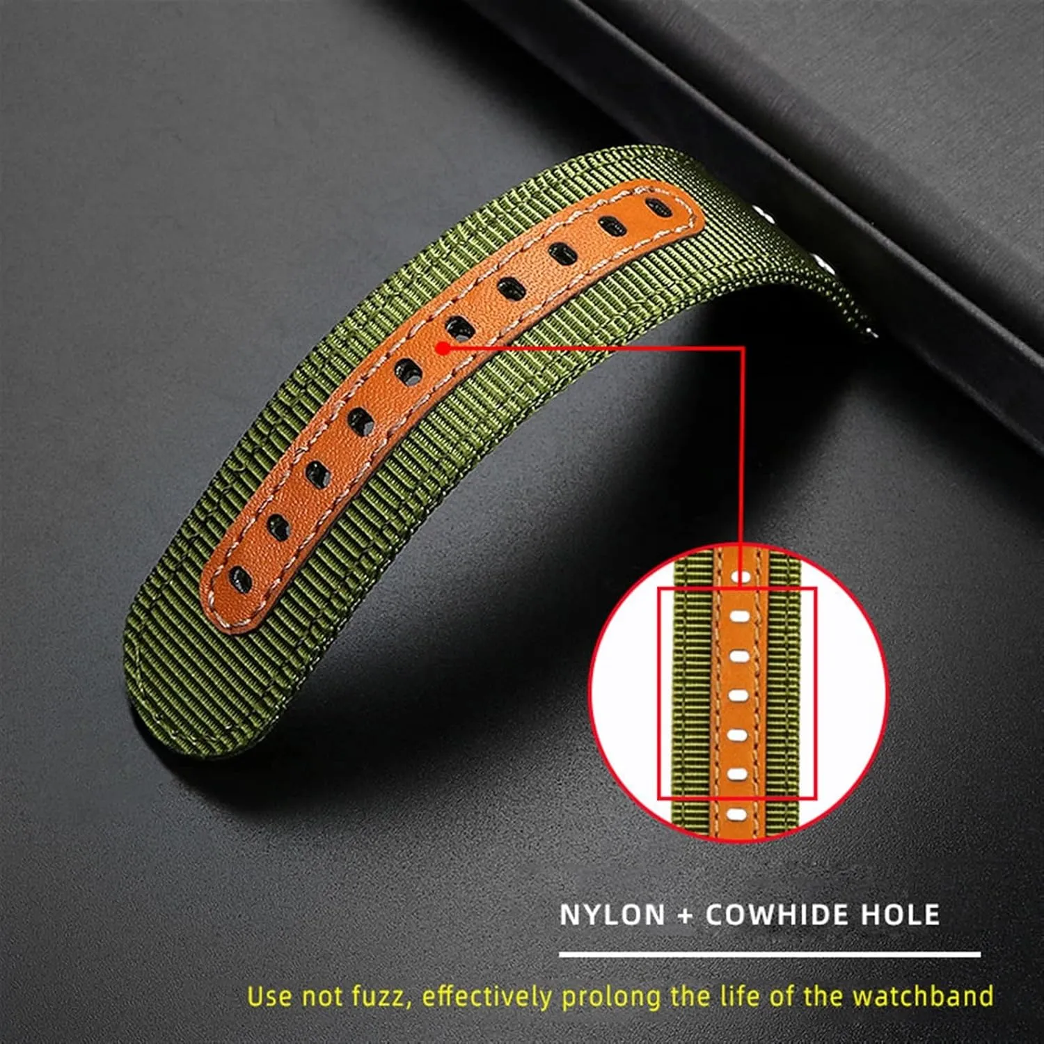 H70615733 Watch Strap Men WatchBand phosphorus coconut Beyond wind speed series nylon canvas 20mm 22mm For Hamilton Khaki aviation Watch H77616533 