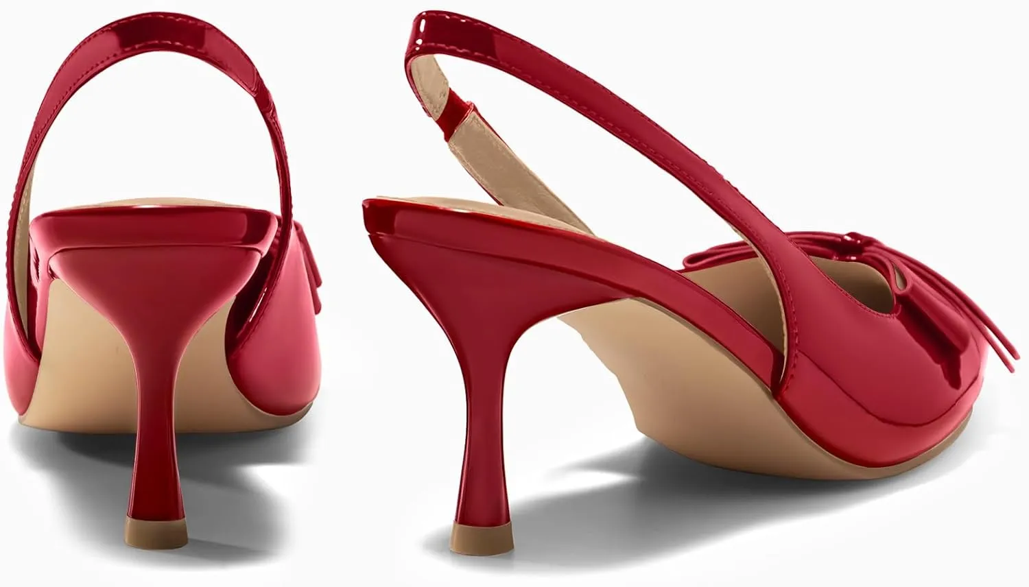 habitat tempt insulate publicize on Office Work Dress Shoes Coutgo Womens Slingback Kitten Heels Bow Closed Pointed Toe Pumps Slip 